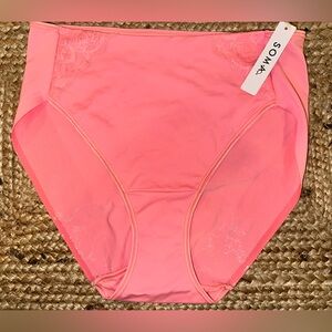 NEW SOMA Vanishing Tummy High-Leg Brief Panty Pink Guava Large NWT